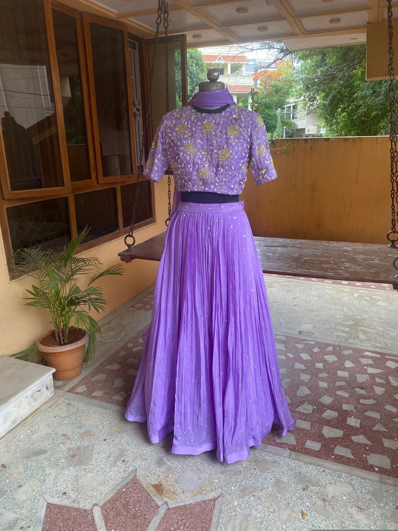 Women’s lehenga set / lavender crop top lehenga / Indian crop top skirt USA / wedding lehenga USA /tulle silk skirt/ lehenga choli set usa