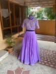Women’s lehenga set / lavender crop top lehenga / Indian crop top skirt USA / wedding lehenga USA /tulle silk skirt/ lehenga choli set usa