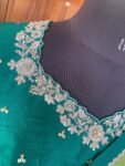Green chiffon silk saree with hand Embroidered blouse | buti embroidered saree with ready blouse | sarees USA |green silk sare / saree belt