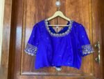 pure silk hand embroidery blouse /  saree maggam blouse /navy blue silk zardosi blouse / hand embroidered blouse /ready made blouse zardosi