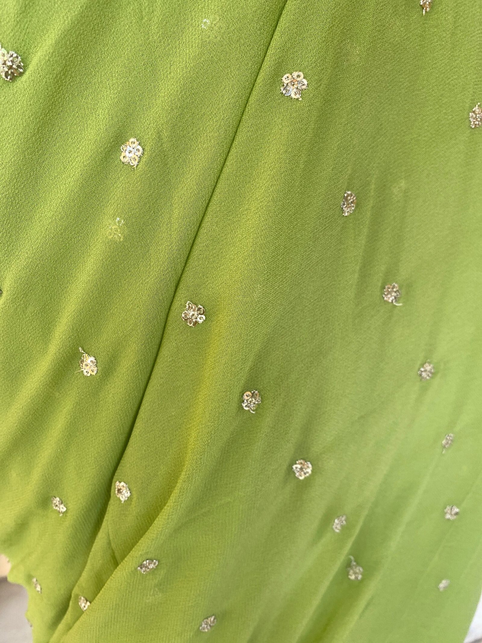 Green chiffon silk saree with hand Embroidered blouse | buti embroidered saree with ready blouse | sarees USA |green silk sare / saree belt