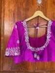pure silk hand embroidery blouse / saree maggam blouse / raw silk zardosi blouse / hand embroidered blouse / ready made blouse zardosi