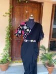 Ruffle saree with blouse/ peach ruffle saree with stitched blouse/ saree belt with blouse / silk ruffle saree / saree with belt / belt sari