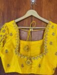 pure silk hand embroidery blouse / saree maggam yellow blouse /yellow blouse/ hand embroidered blouse / ready made blouse zardosi/voggish