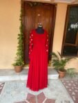 Hand embroidered Anarkali dress/ red anarkali suit set / red hand work anarkali USA / Indian dresses/ voggish USA/ red kurta