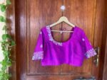 pure silk hand embroidery blouse / saree maggam blouse / raw silk zardosi blouse / hand embroidered blouse / ready made blouse zardosi