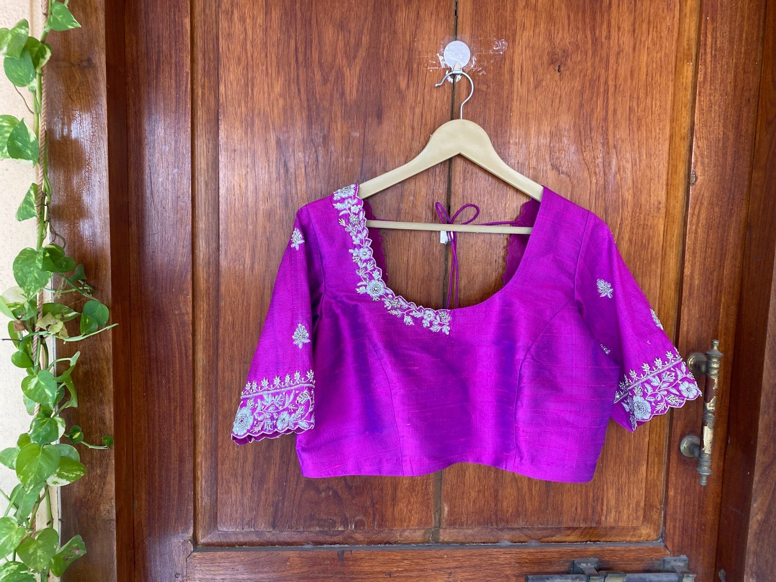pure silk hand embroidery blouse / saree maggam blouse / raw silk zardosi blouse / hand embroidered blouse / ready made blouse zardosi