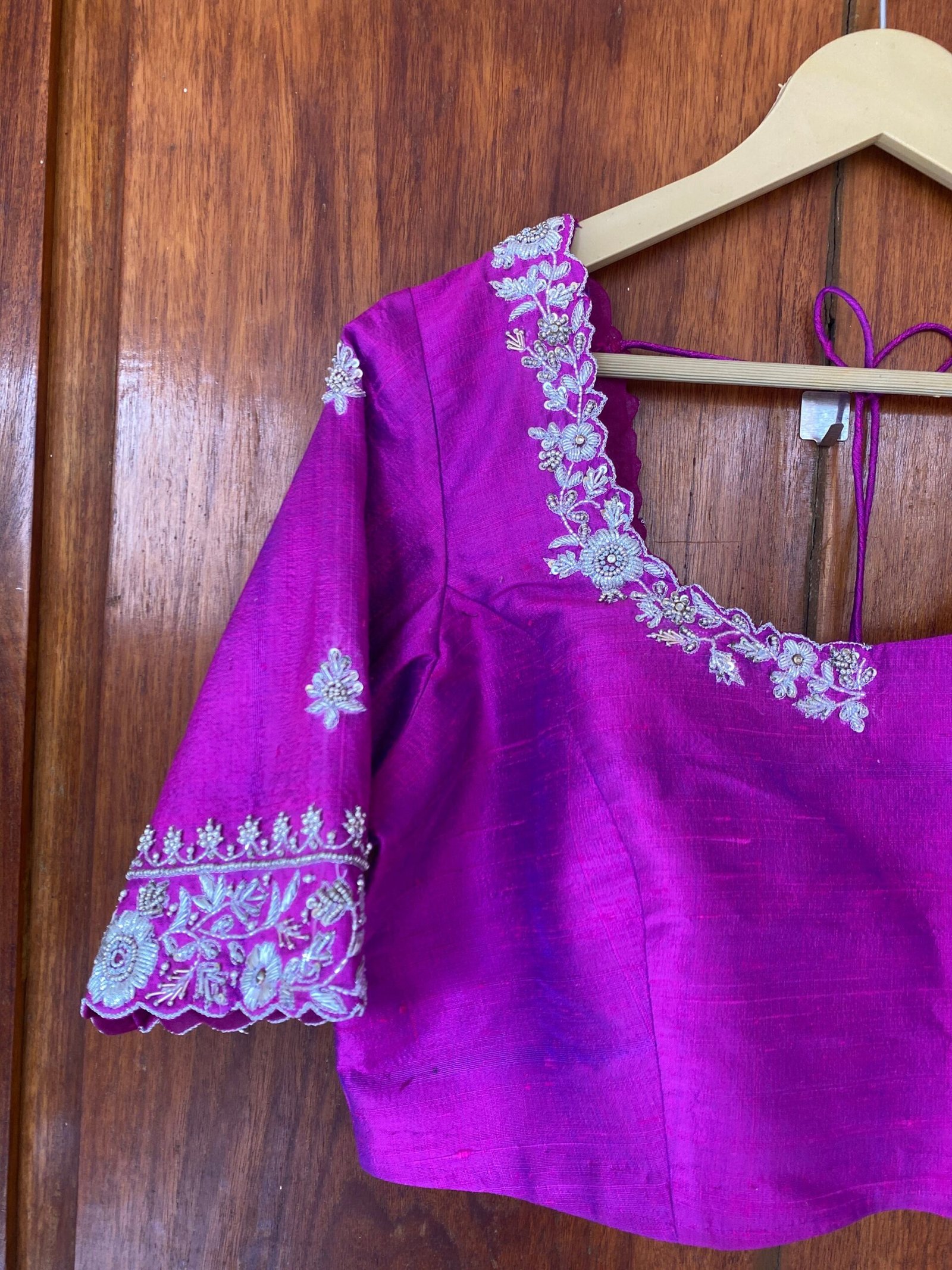 pure silk hand embroidery blouse / saree maggam blouse / raw silk zardosi blouse / hand embroidered blouse / ready made blouse zardosi