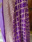 Hand embroidered Anarkali with pure bandhani dupatta/purple anarkali suit set/ lavender hand work anarkali USA / Indian dresses/ voggish USA