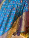 Big border silk saree with stitched blouse |traditional saree with readymade blouse|patola saree USA |semi ikkat patola silk saree | voggish