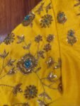 pure silk hand embroidery blouse / saree maggam yellow blouse /yellow blouse/ hand embroidered blouse / ready made blouse zardosi/voggish