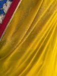 Kalamkari silk saree with hand Embroidered blouse | yellow embroidered saree with ready blouse| sarees USA | haldi outfit silk saree blouse