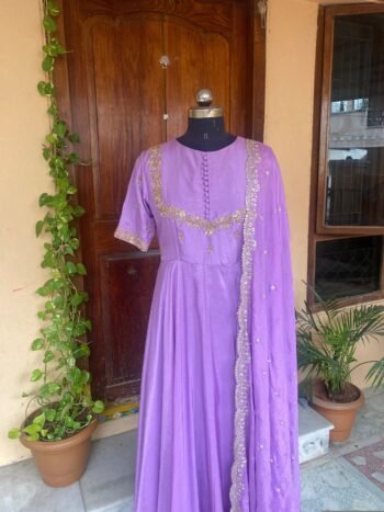 Hand embroidered Anarkali dress/ red anarkali suit set / red hand work anarkali  / Indian dresses/ voggish  red kurta
