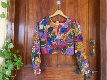 Hand embroidered Hand painted kalamkari blouse / kalamkari maggam blouse / multicolor blouse / hand embroidered blouse / ready made blouse