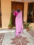 Pink chiffon silk saree with hand Embroidered blouse | buti embroidered saree with ready blouse| sarees USA |pink embroidery silk saree blou