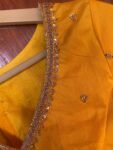 Yellow silk hand embroidery blouse  / saree maggam yellow blouse /saree blouse/ hand embroidered blouse /yellow ready made zardosi blouse