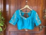 pure silk hand embroidery blouse / red maggam blouse / raw silk zardosi blouse / hand embroidered blouse / ready made blouse zardosi/