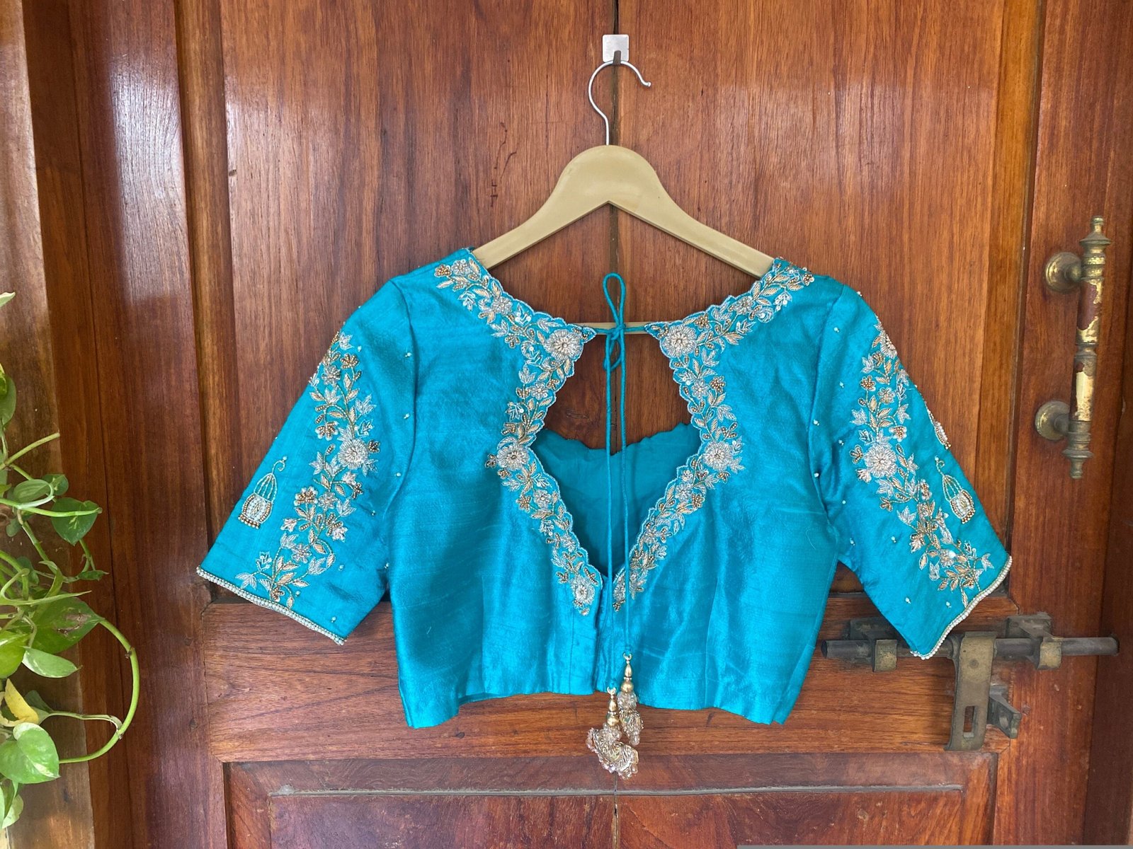 pure silk hand embroidery blouse / red maggam blouse / raw silk zardosi blouse / hand embroidered blouse / ready made blouse zardosi/