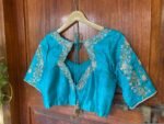 pure silk hand embroidery blouse / red maggam blouse / raw silk zardosi blouse / hand embroidered blouse / ready made blouse zardosi/