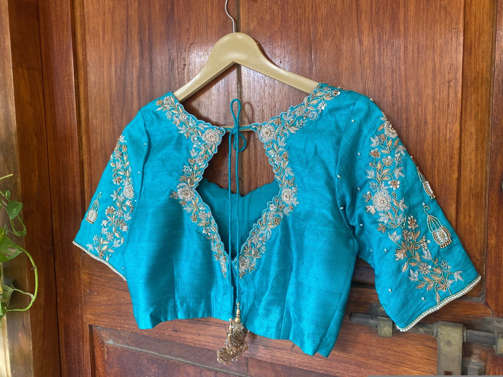 pure silk hand embroidery blouse / red maggam blouse / raw silk zardosi blouse / hand embroidered blouse / ready made blouse zardosi/