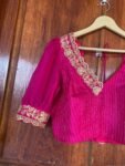 pure silk hand embroidery blouse /  saree maggam blouse / raw silk zardosi blouse / hand embroidered blouse / ready made blouse zardosi