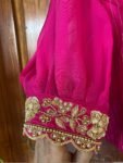 pure silk hand embroidery blouse /  saree maggam blouse / raw silk zardosi blouse / hand embroidered blouse / ready made blouse zardosi