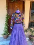 Women’s pure kalamkari lehenga set / crop top lehenga / Hand painted lehenga USA / wedding lehenga USA / kalamkarilehenga choli /voggish usa