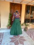 Women’s pure kalamkari lehenga set / crop top lehenga / Hand painted lehenga USA / wedding lehenga USA / kalamkarilehenga choli /voggish usa