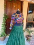 Women’s pure kalamkari lehenga set / crop top lehenga / Hand painted lehenga USA / wedding lehenga USA / kalamkarilehenga choli /voggish usa