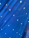 Blue Georgette Saree: Hand-Embroidered Kalamkari Blouse, Stitched Sari