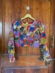 Hand embroidered Hand painted kalamkari blouse / kalamkari maggam blouse / multicolor blouse / hand embroidered blouse / ready made blouse