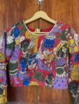 Hand embroidered Hand painted kalamkari blouse / kalamkari maggam blouse / multicolor blouse / hand embroidered blouse / ready made blouse
