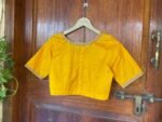 Yellow silk hand embroidery blouse  / saree maggam yellow blouse /saree blouse/ hand embroidered blouse /yellow ready made zardosi blouse
