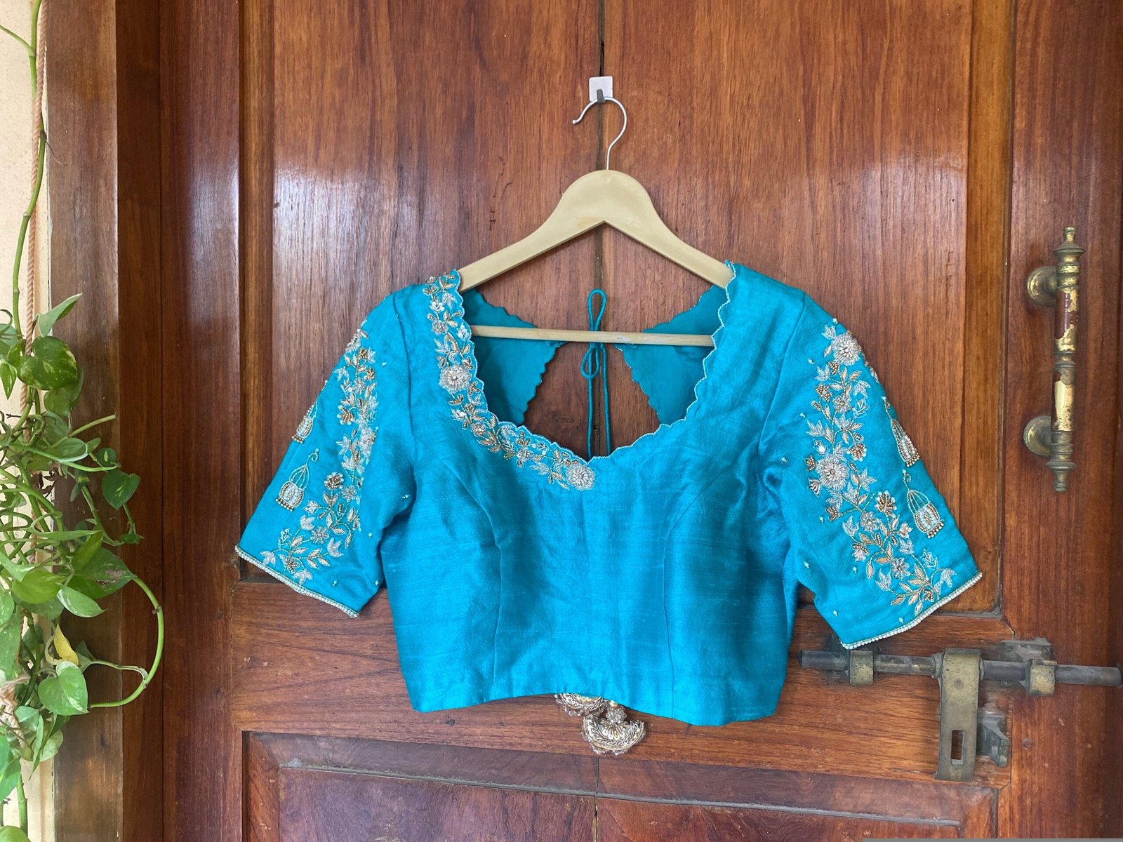pure silk hand embroidery blouse / red maggam blouse / raw silk zardosi blouse / hand embroidered blouse / ready made blouse zardosi/