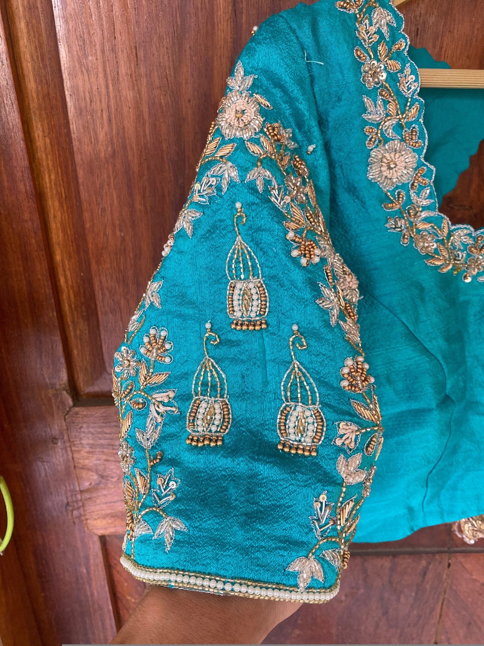 pure silk hand embroidery blouse / red maggam blouse / raw silk zardosi blouse / hand embroidered blouse / ready made blouse zardosi/