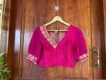 pure silk hand embroidery blouse /  saree maggam blouse / raw silk zardosi blouse / hand embroidered blouse / ready made blouse zardosi