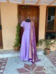 Hand embroidered Anarkali with banarasi handloom dupatta / anarkali suit set / anarkali dupatta USA / Indian dresses/ voggish USA