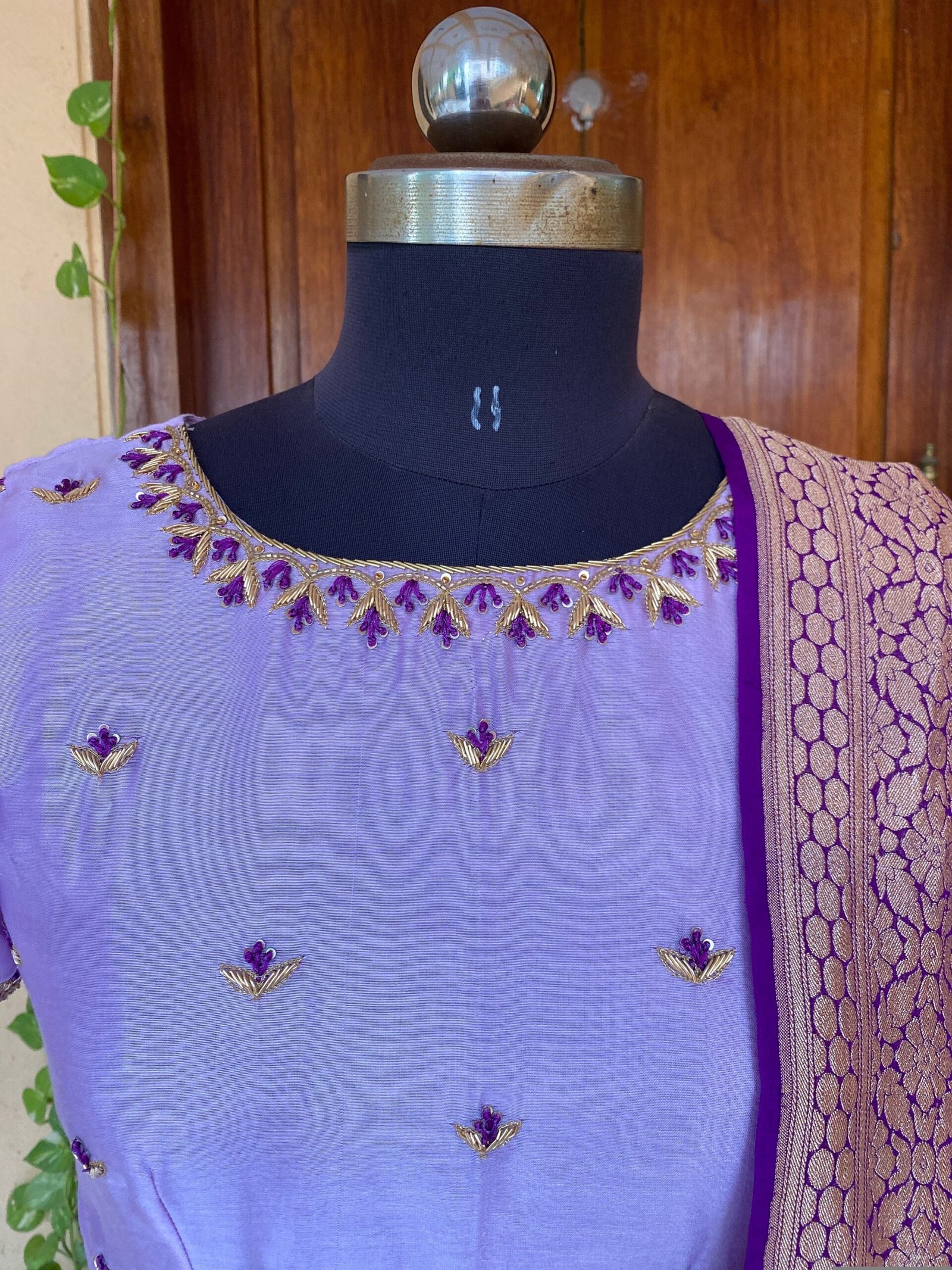 Hand embroidered Anarkali with banarasi handloom dupatta / anarkali suit set / anarkali dupatta USA / Indian dresses/ voggish USA