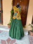 Women’s pure kalamkari lehenga set / crop top lehenga / Hand painted lehenga USA / wedding lehenga USA / kalamkarilehenga choli /voggish usa