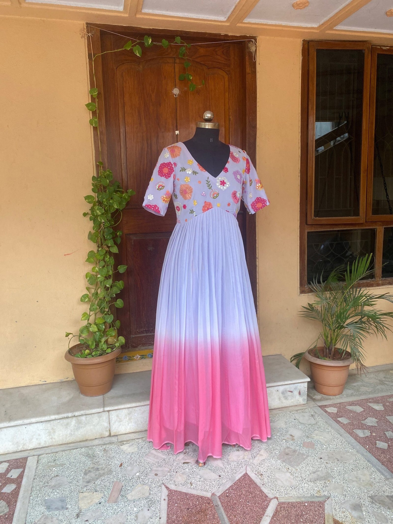 Anarkali suit usa / anarkali kurta full sleeve / Indian dress with ombré dye/embroidered anarkali/Indian dresses / voggish / anarkali
