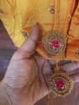 pure silk hand embroidery blouse/yellow orange maggam blouse/pure silk zardosi blouse/hand embroidered blouse/ pink designer ready blouse