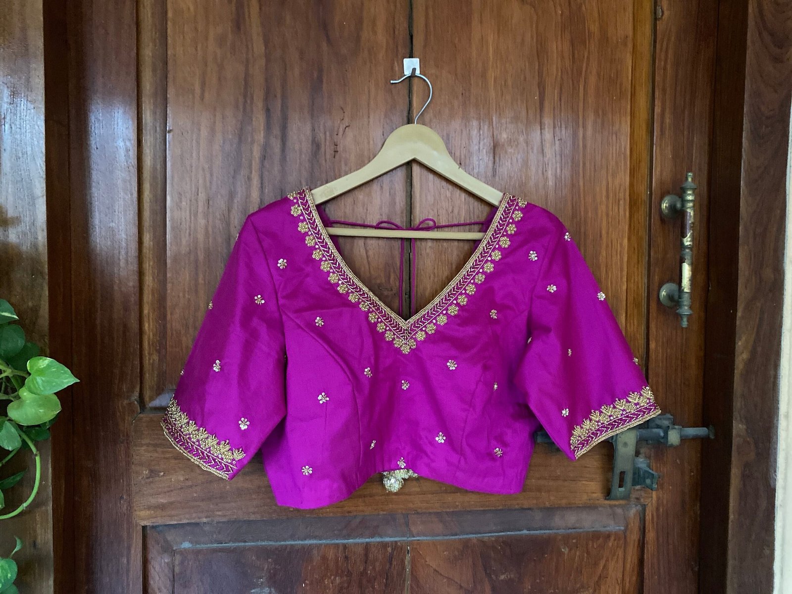 pure silk purplehand embroidery blouse/purple maggam blouse/raw silk zardosi blouse/hand embroidered blouse/ready made purple blouse zardosi
