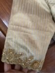 pure silk gold hand work blouse /gold stripes maggam blouse /pure tissue silk zardosi blouse / hand embroidered blouse /ready made blouse