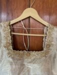 pure silk gold hand work blouse /gold stripes maggam blouse /pure tissue silk zardosi blouse / hand embroidered blouse /ready made blouse