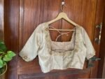 pure silk gold hand work blouse /gold stripes maggam blouse /pure tissue silk zardosi blouse / hand embroidered blouse /ready made blouse