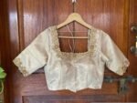 pure silk gold hand work blouse /gold stripes  maggam blouse /pure tissue silk zardosi blouse / hand embroidered blouse /ready made blouse