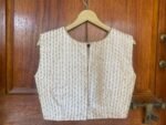 Cream sleeveless hand embroidery blouse  / saree maggam red blouse/white saree blouse/ hand embroidered blouse / ready made blouse zardosi