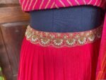 Women’s red lehenga set/teen crop top lehenga/Pink patola crop top skirt USA/wedding lehenga USA /patola lehenga choli /patan patola dupatta