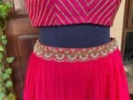 Women pink lehenga set/teen crop top embroidery lehenga/Pink chiffon crop top skirt USA/wedding lehenga USA/lehenga choli/crop top lehenga