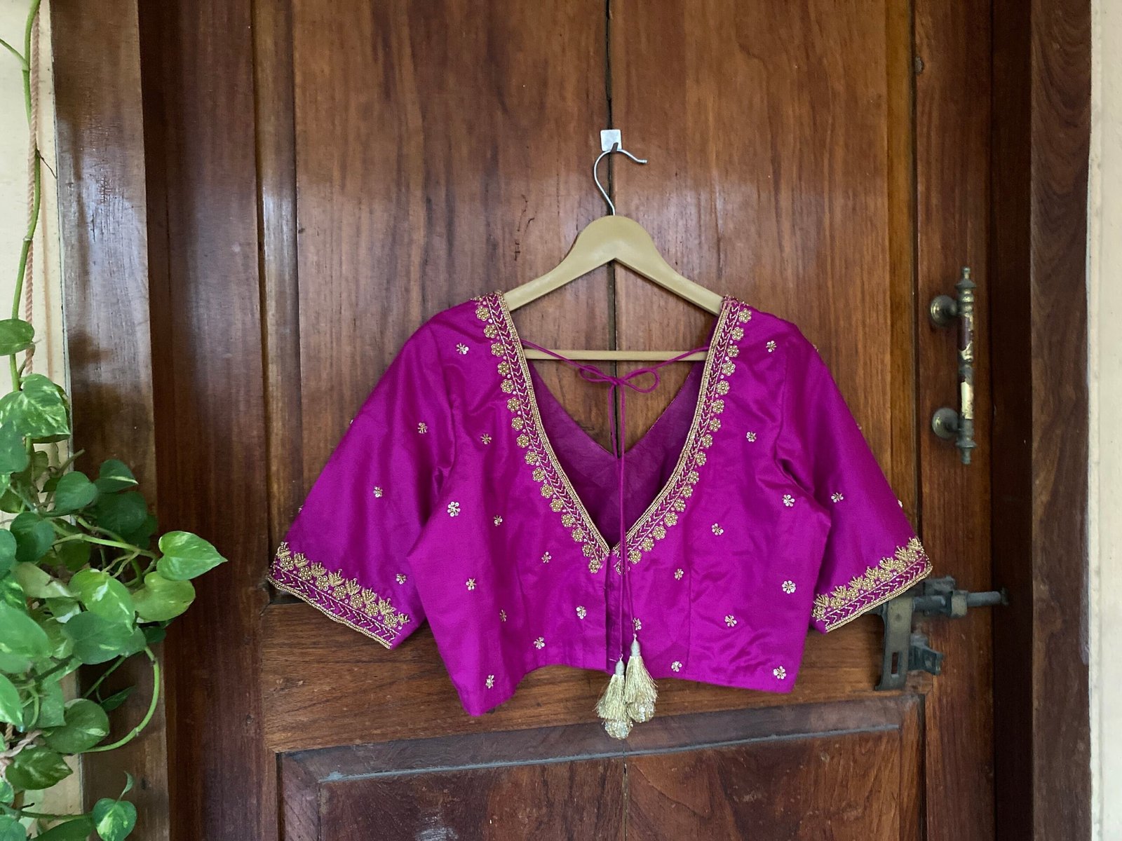 pure silk purplehand embroidery blouse/purple maggam blouse/raw silk zardosi blouse/hand embroidered blouse/ready made purple blouse zardosi